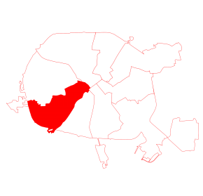 Московский район на карте Минска (указаны границы районов Минска)